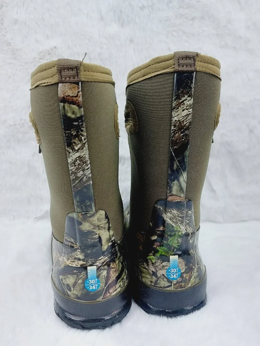 Bogs Boy's Green Black Classic High Mossy Oak WP Pull On Handle Snow Boots 13